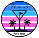 tropical golf logo with retro flair